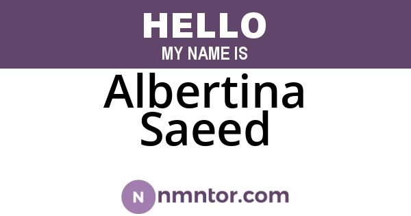 Albertina Saeed