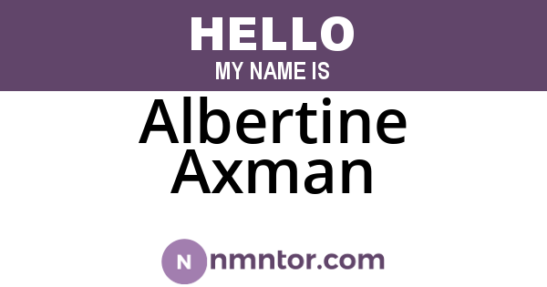 Albertine Axman
