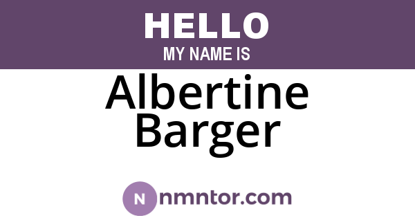 Albertine Barger