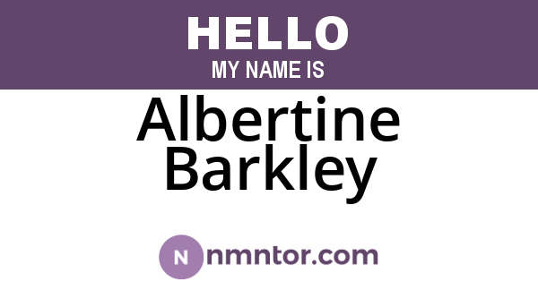 Albertine Barkley
