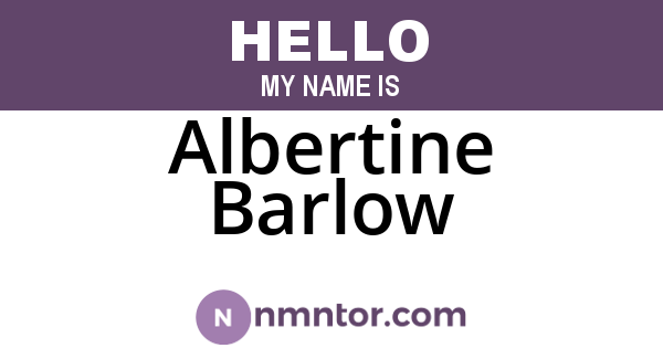 Albertine Barlow