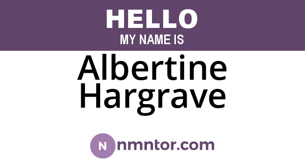 Albertine Hargrave