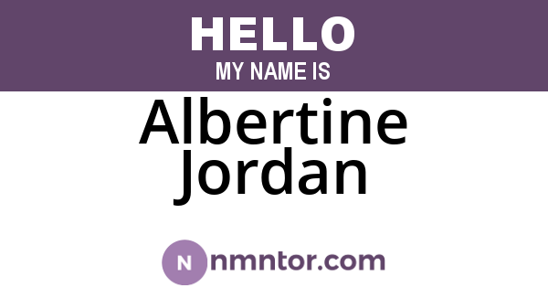 Albertine Jordan