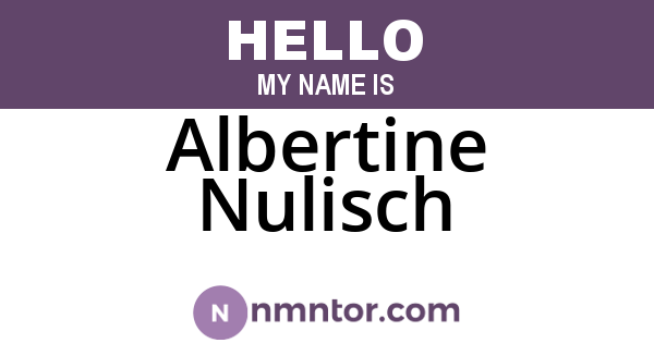 Albertine Nulisch