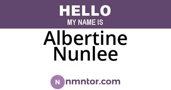 Albertine Nunlee