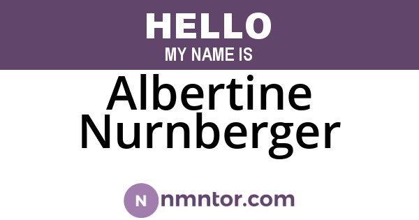 Albertine Nurnberger