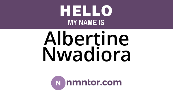 Albertine Nwadiora
