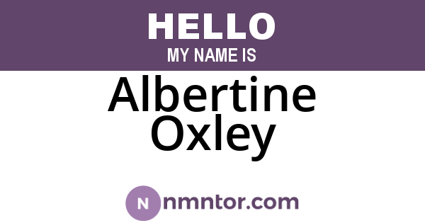 Albertine Oxley