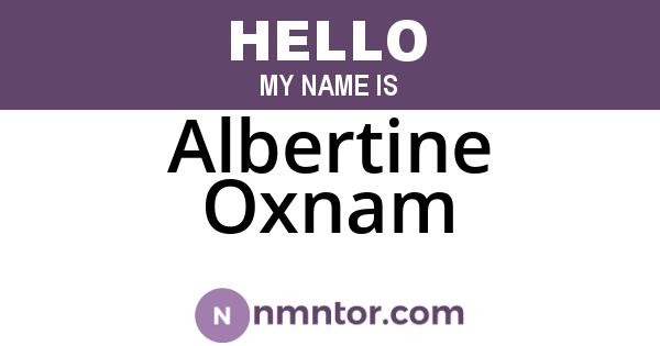 Albertine Oxnam