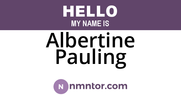 Albertine Pauling