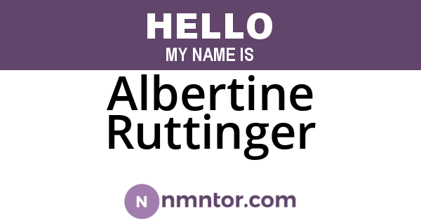 Albertine Ruttinger