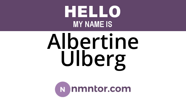 Albertine Ulberg