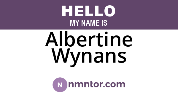 Albertine Wynans