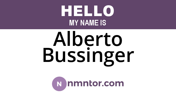 Alberto Bussinger