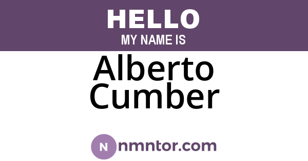 Alberto Cumber
