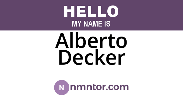 Alberto Decker