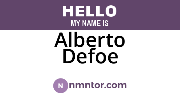 Alberto Defoe