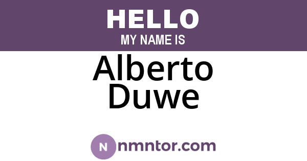 Alberto Duwe
