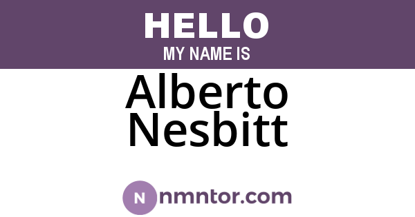 Alberto Nesbitt