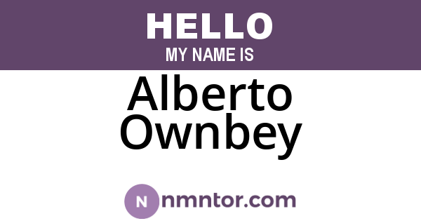 Alberto Ownbey