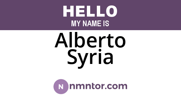 Alberto Syria