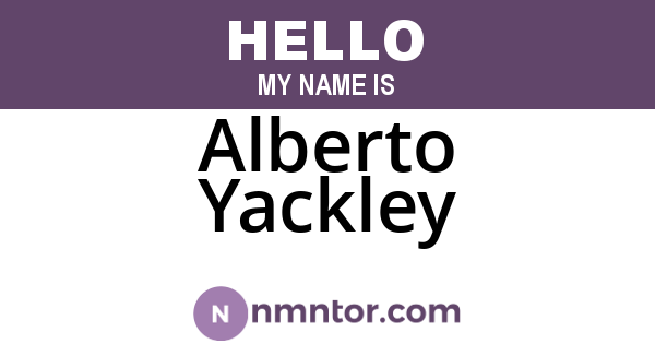 Alberto Yackley