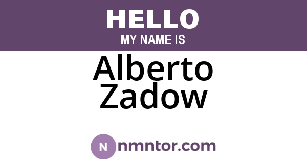 Alberto Zadow