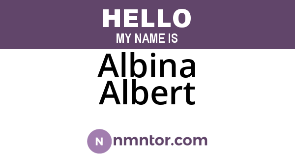Albina Albert