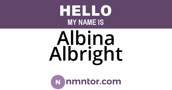 Albina Albright
