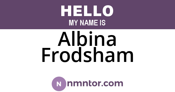 Albina Frodsham