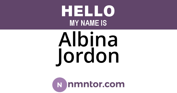 Albina Jordon