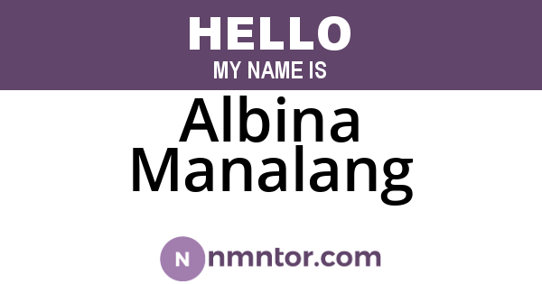Albina Manalang