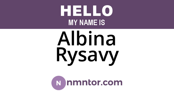 Albina Rysavy