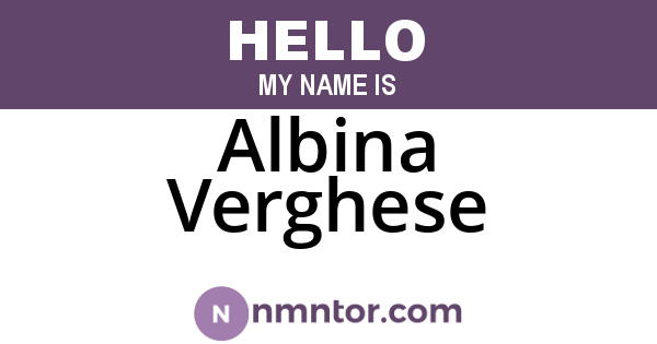 Albina Verghese