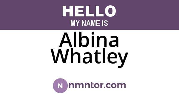 Albina Whatley