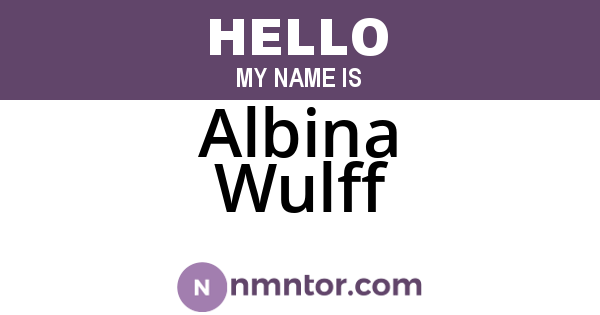 Albina Wulff
