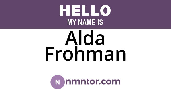 Alda Frohman