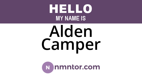 Alden Camper