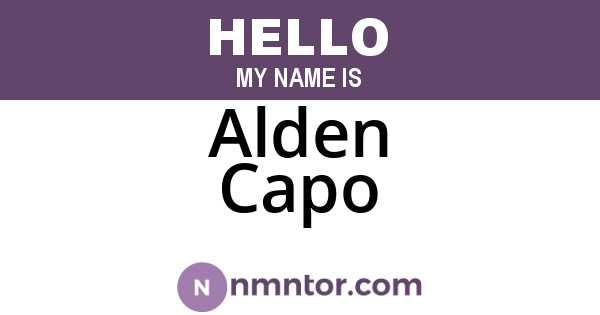 Alden Capo