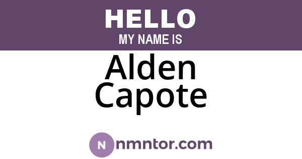 Alden Capote