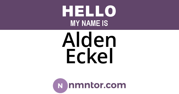 Alden Eckel