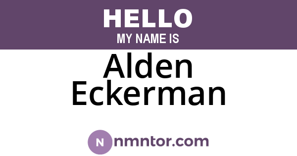 Alden Eckerman