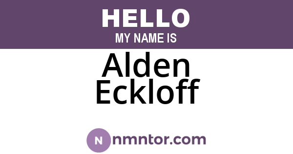 Alden Eckloff