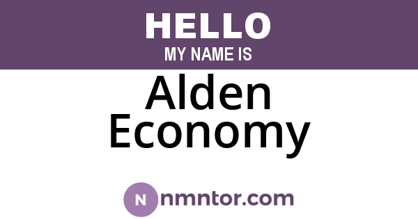 Alden Economy