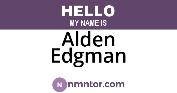 Alden Edgman