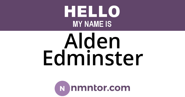 Alden Edminster