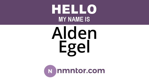 Alden Egel