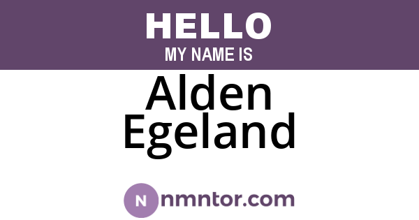 Alden Egeland