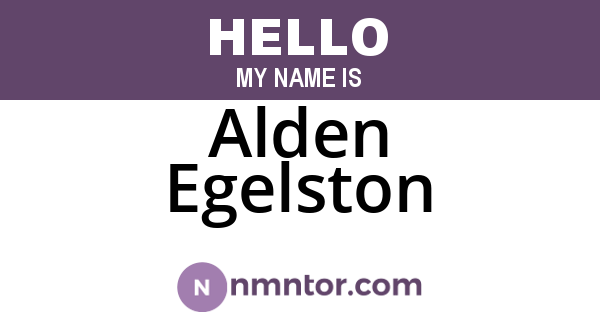 Alden Egelston