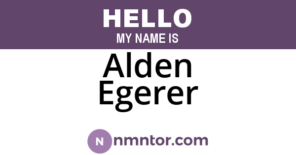 Alden Egerer